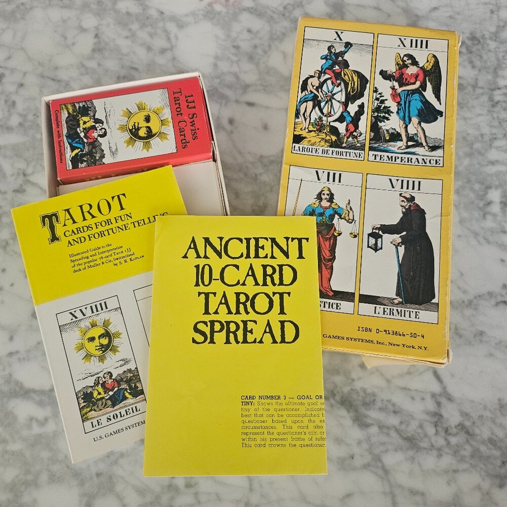 Tarot Cards Fortune Telling Game Deluxe Edition 1JJDeck Made in Switzerland 1970